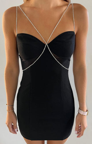 Millionaire Mini Dress - Black - By Baano
