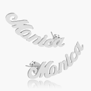 Mini Climber Name Earrings