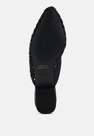 Miriam Woven Metallic Tassel Flat Mules