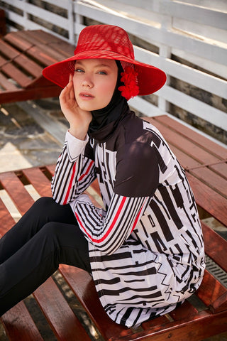 Lycra Black Burkini Modest Swimwear M2302 - By Baano
