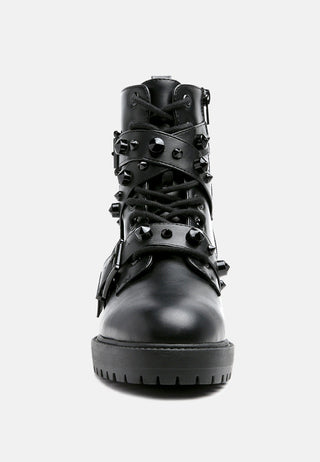 Nevada Studded Buckle Ankle Boots