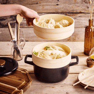 Nori Cast Iron Cocotte with Steamer Inserts - By Baano