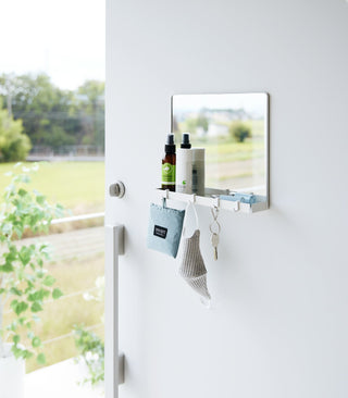 Magnetic Mirror with Storage Rack - Glass - By Baano