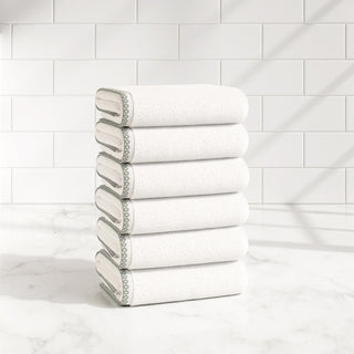 Cotton Border-Stitched 6-Piece Towel Set - Valery Collection Great Bay Home