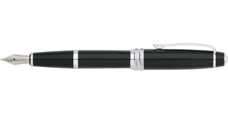 Bailey™ Black Lacquer Stainless Steel Medium Nib Fountain Pen - By Baano