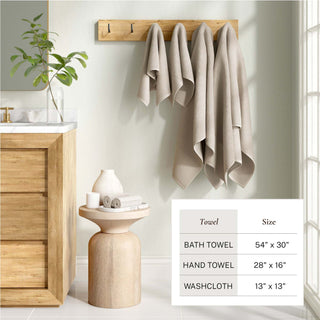 Cotton Linen-Like Border 6-Piece Towel Set - Priya Collection Great Bay Home