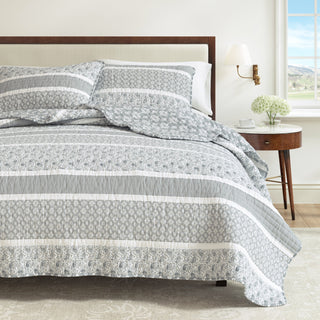 3-Piece Stripe Quilt - Kadi Collection Great Bay Home
