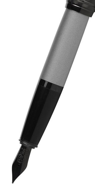 Bailey™ Matte Gray Lacquer Stainless Steel Medium Nib Fountain Pen - By Baano