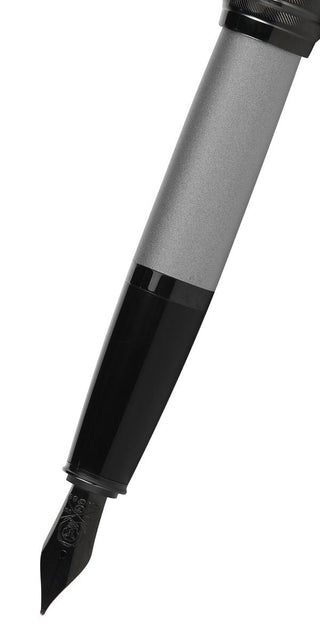 Bailey™ Matte Gray Lacquer Stainless Steel Fine Nib Fountain Pen - By Baano