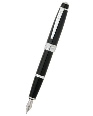 Bailey™ Black Lacquer Stainless Steel Medium Nib Fountain Pen - By Baano