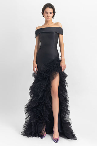 Olivia Black Off-the-Shoulder Maxi Dress - By Baano