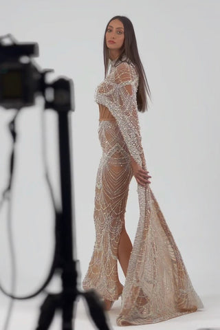 Olivia Pearl Embellished Maxi Dress - By Baano