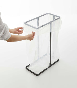 Lidded Garbage Bag Holder - Steel - By Baano