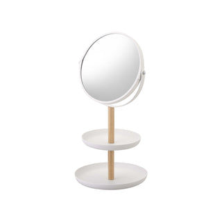 Two-Tier Jewelry Tray With Mirror - Steel + Wood - By Baano