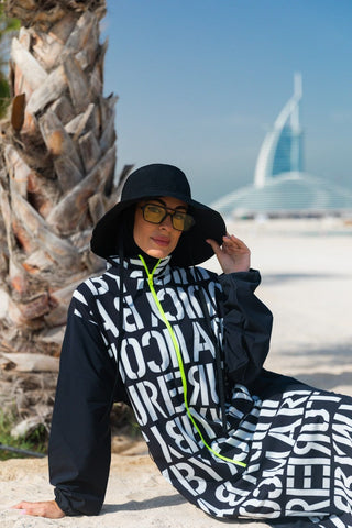 Woven Black Burkini Modest Swimwear M2301 - By Baano