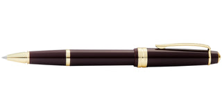 Bailey Light™ Polished Burgundy Resin and Gold Tone Rollerball Pen - By Baano