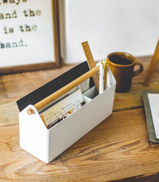 Pen + Desk Organizer - Large - Steel + Wood - By Baano