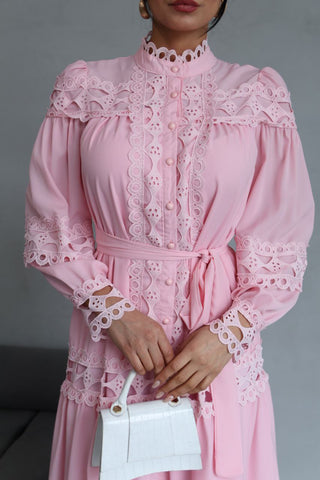 Amina Lace Design Maxi Dress - Summer is Calling - Beautiful Temple Dress - By Baano