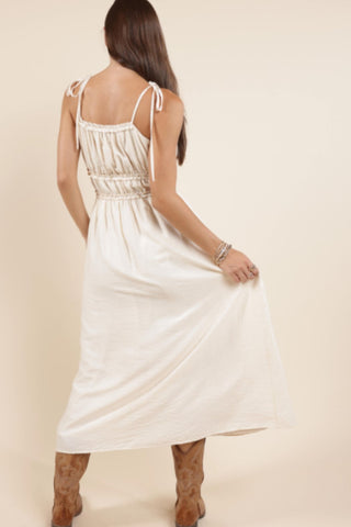 Positivity Gathered Midi Dress