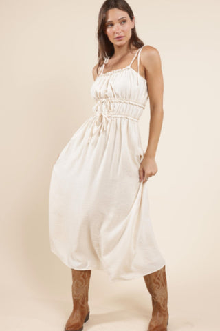 Positivity Gathered Midi Dress