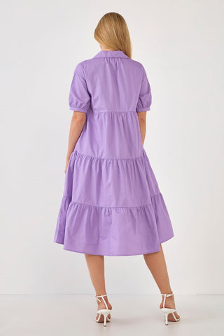Puff Sleeve Midi Dress