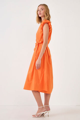 Puff Sleeve Midi Dress