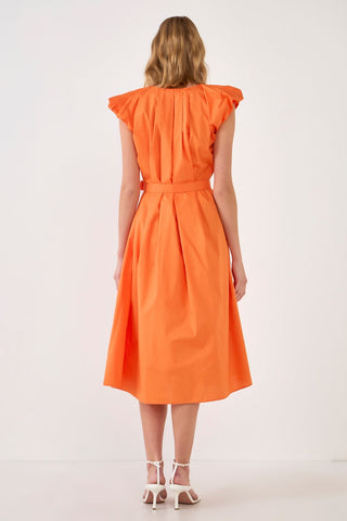 Puff Sleeve Midi Dress