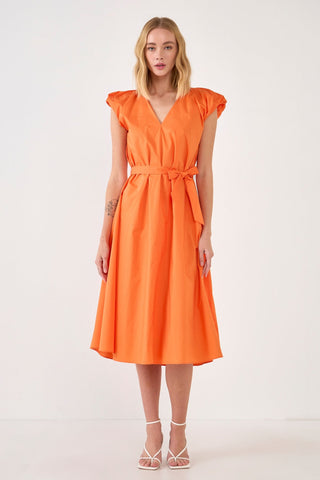 Puff Sleeve Midi Dress