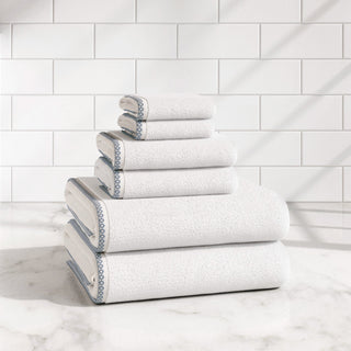 Cotton Border-Stitched 6-Piece Towel Set - Valery Collection Great Bay Home
