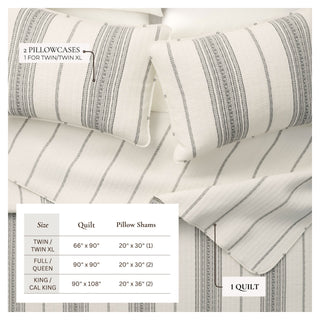 3-Piece Stripe Quilt - Wesley Collection Great Bay Home