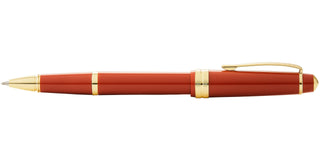 Bailey Light™ Polished Amber Resin and Gold Tone Rollerball Pen - By Baano