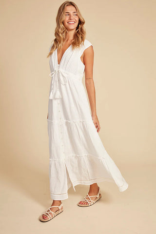 Macbeth Plunge Tiered Maxi Dress
