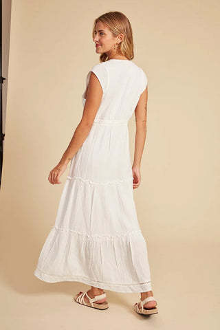 Macbeth Plunge Tiered Maxi Dress