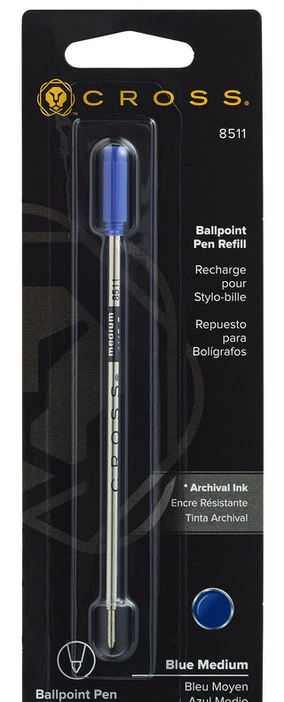 Ballpoint Pen Refill - Blue - Medium - Packaged One Per Card - By Baano