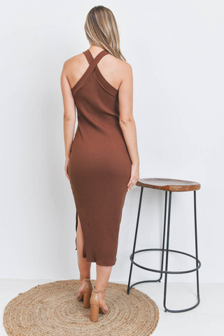 Ribbed Knit Midi Dress