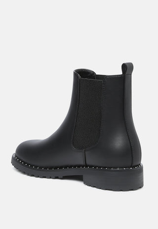 Riri Studded Solid Chelsea Boots