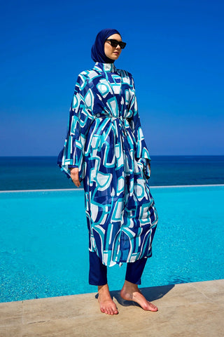 Navy Blue Full Coverage Modest Swimwear Set for Women R2513 Marina Modest