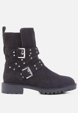 riya studded strap ankle boots