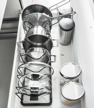 Adjustable Pot Lid Organizer - Steel Yamazaki Home