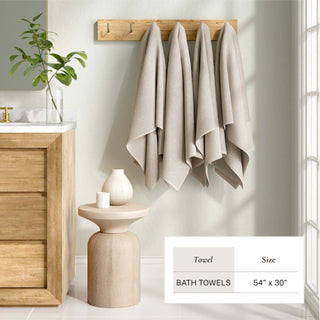 Cotton Linen-Like Border 6-Piece Towel Set - Priya Collection Great Bay Home