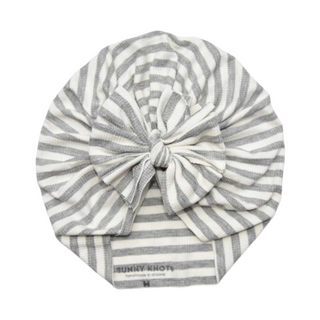 Sammy | Grey & White Stripe | Ribbed Headwrap