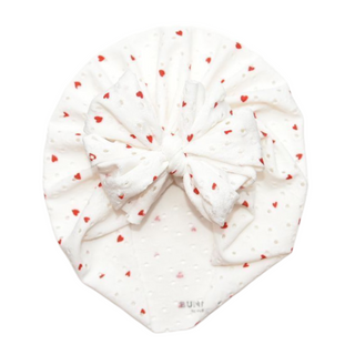 Croía | Mini Red Hearts | Eyelet Headwrap