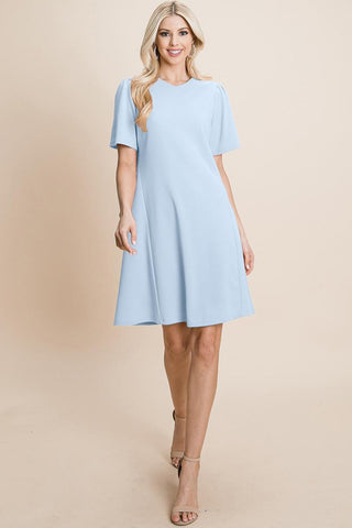 Loose Mini Dress V-Neck Short Sleeve Shift Dress