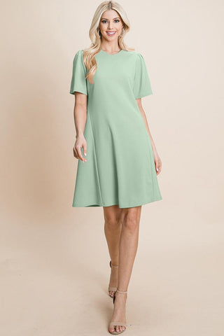 Loose Mini Dress V-Neck Short Sleeve Shift Dress