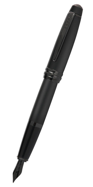 Bailey™ Matte Black Lacquer Stainless Steel Medium Nib Fountain Pen - By Baano