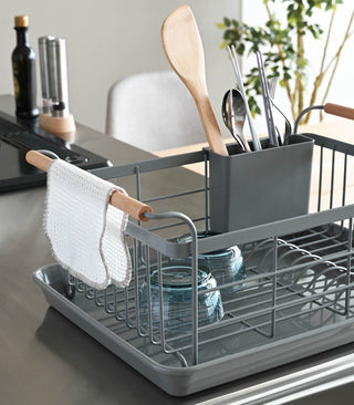 Dish Rack - Steel + Wood Yamazaki Home