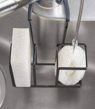 Faucet-Hanging Sponge & Brush Holder - Steel - By Baano