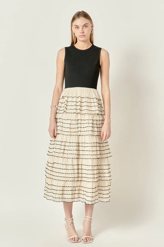 S/L Ruffle Midi Dress