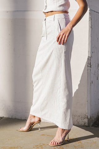 GET TO THE POINT WOVEN MIDI SKIRT - By Baano