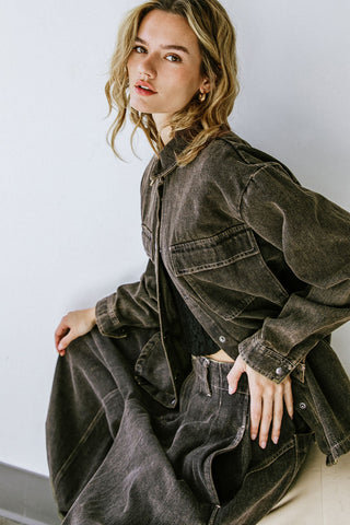 STUCK IN YOUR WAYS DENIM TOP - By Baano